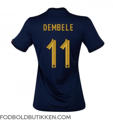 Frankrig Ousmane Dembele #11 Hjemmebanetrøje Dame VM 2022 Kortærmet